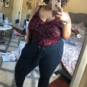 Forever 21 Plus Floral Mesh Bodysuit